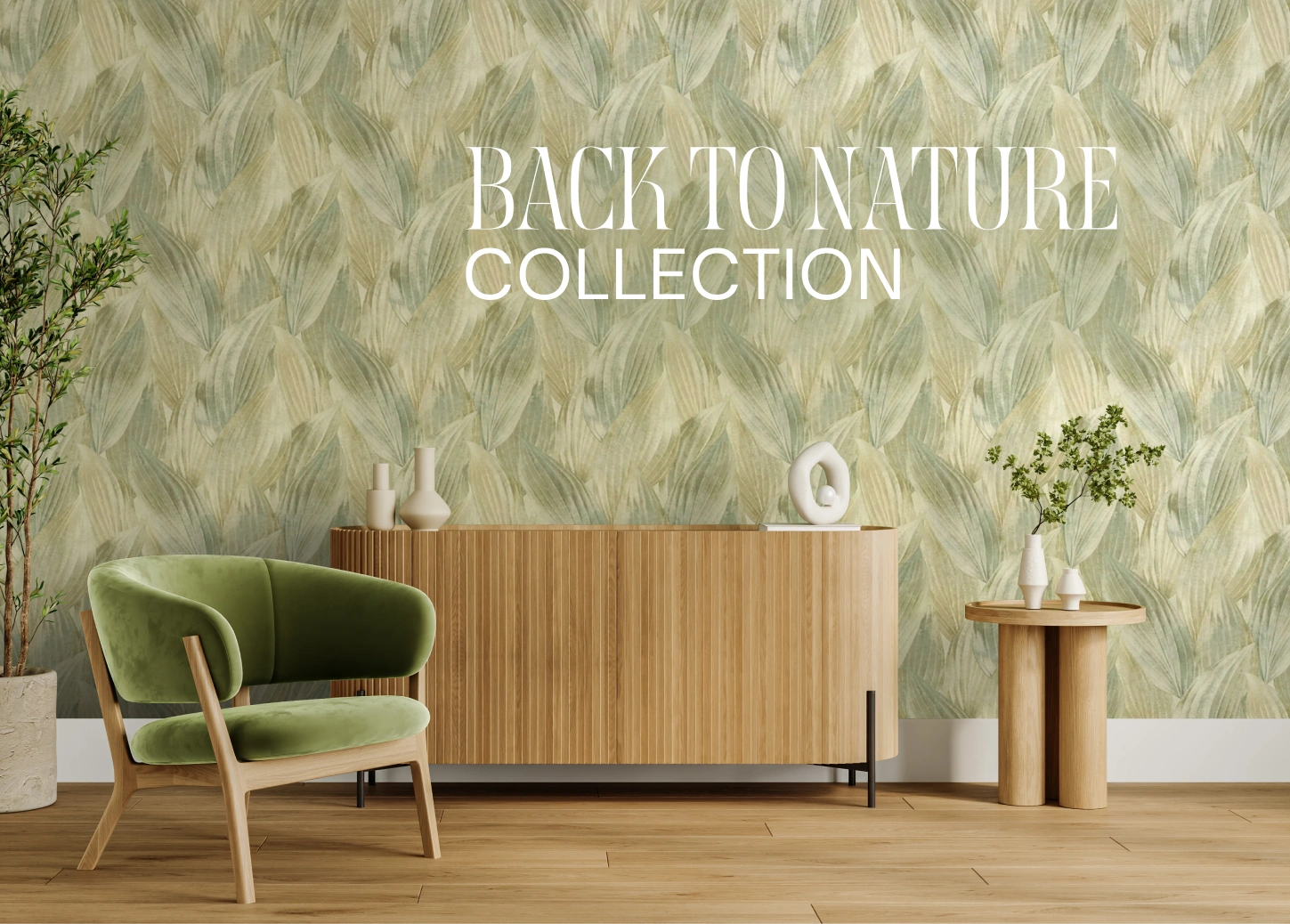 Green leaf wallpaper pattern